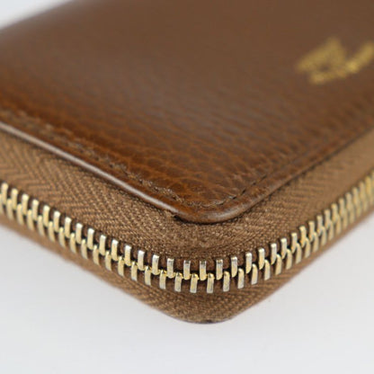 Gucci Swing Coin Case 368877 Leather Brown Gold Hardware Round Zipper Coin