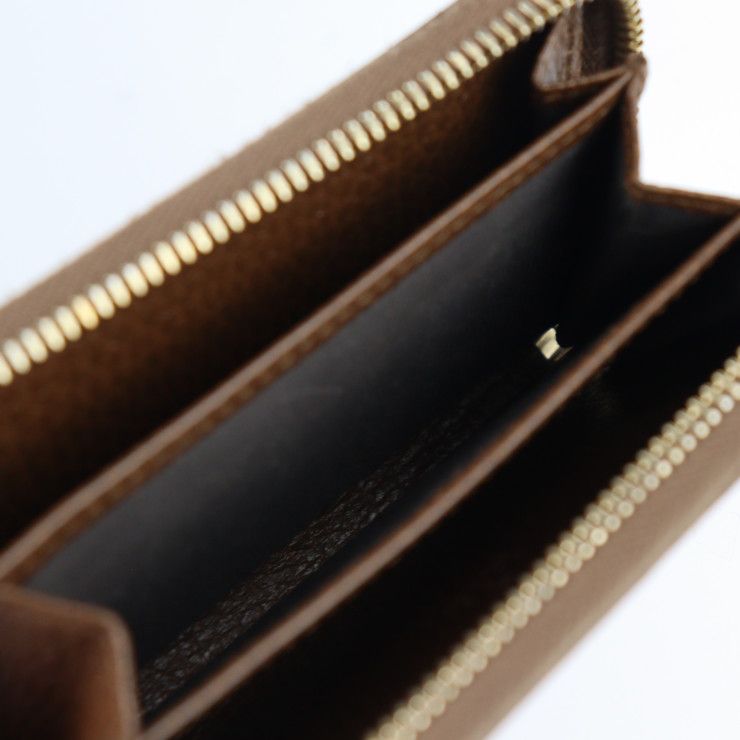Gucci Swing Coin Case 368877 Leather Brown Gold Hardware Round Zipper Coin