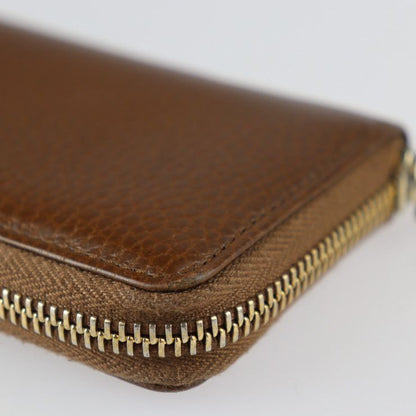 Gucci Swing Coin Case 368877 Leather Brown Gold Hardware Round Zipper Coin
