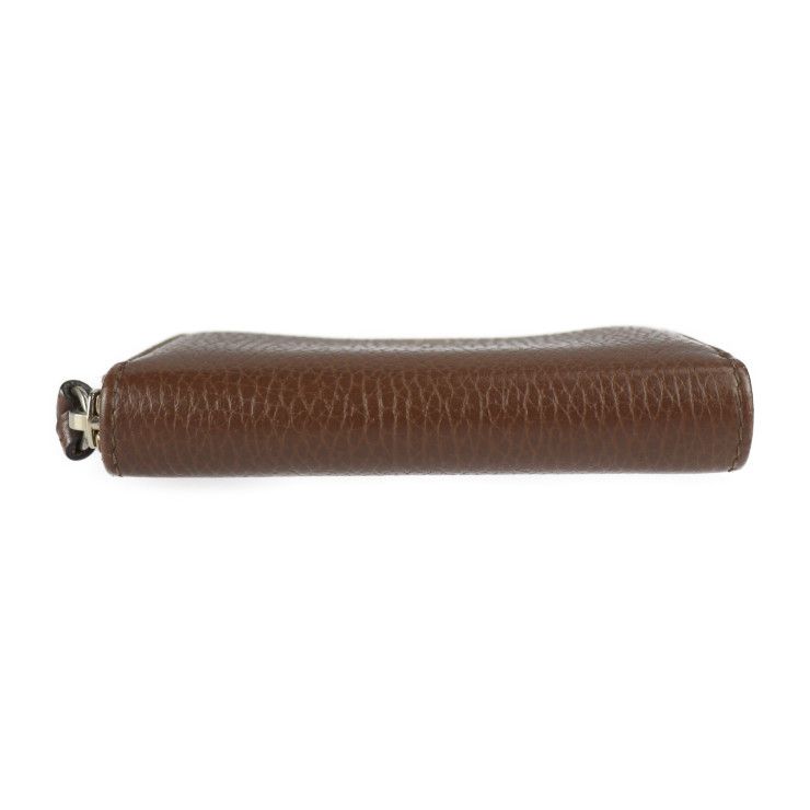 Gucci Swing Coin Case 368877 Leather Brown Gold Hardware Round Zipper Coin