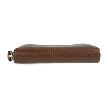 Gucci Swing Coin Case 368877 Leather Brown Gold Hardware Round Zipper Coin