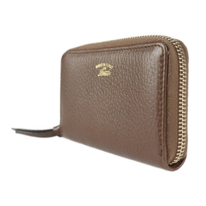 Gucci Swing Coin Case 368877 Leather Brown Gold Hardware Round Zipper Coin