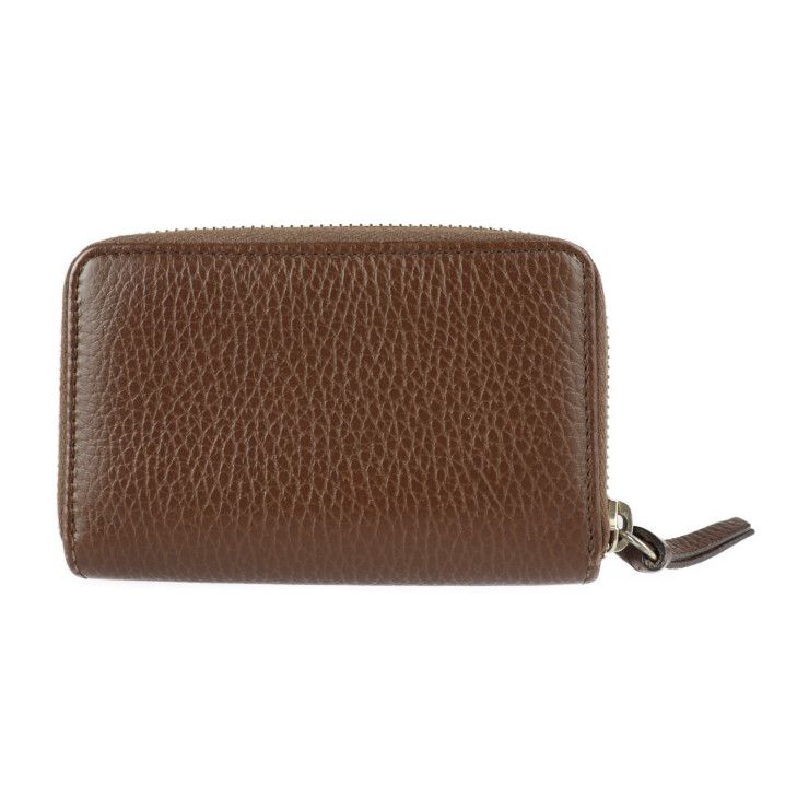 Gucci Swing Coin Case 368877 Leather Brown Gold Hardware Round Zipper Coin