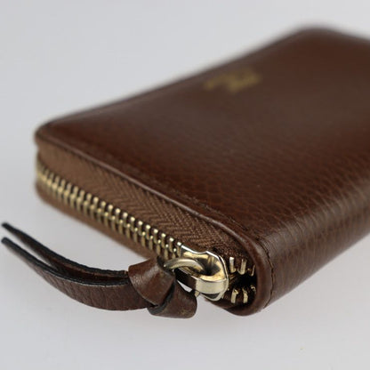 Gucci Swing Coin Case 368877 Leather Brown Gold Hardware Round Zipper Coin
