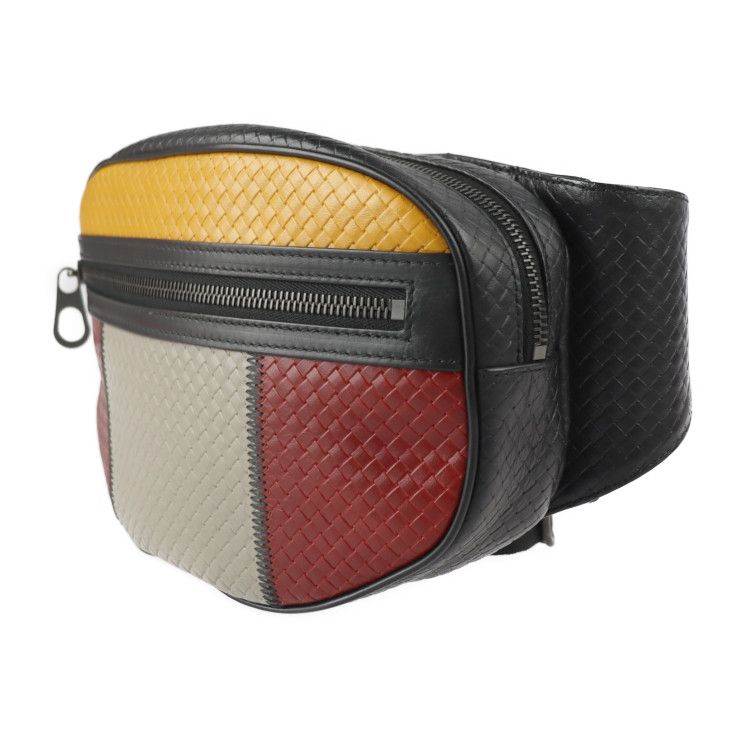 Bottega Veneta BELT BAG IN Micro Intrecciato Embossed Waist Bag 547889 Calfleath