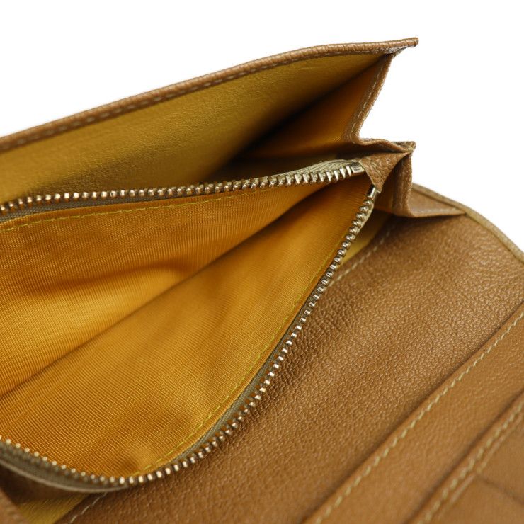 Bvlgari Bulgari Doppiotondo Long Wallet 26856 Leather Light Brown Tone Gold