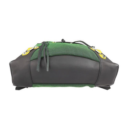 Balenciaga Traveler S Backpack Daypack 382830 Nylon Leather Green Black