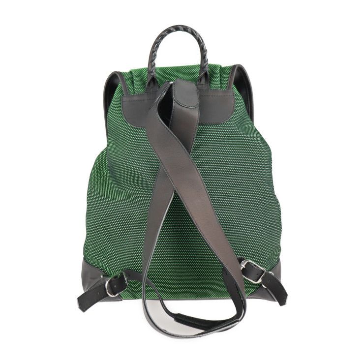 Balenciaga Traveler S Backpack Daypack 382830 Nylon Leather Green Black