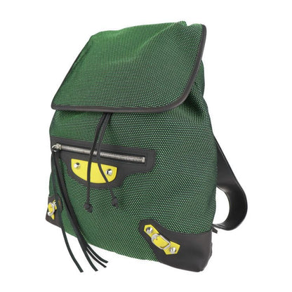 Balenciaga Traveler S Backpack Daypack 382830 Nylon Leather Green Black