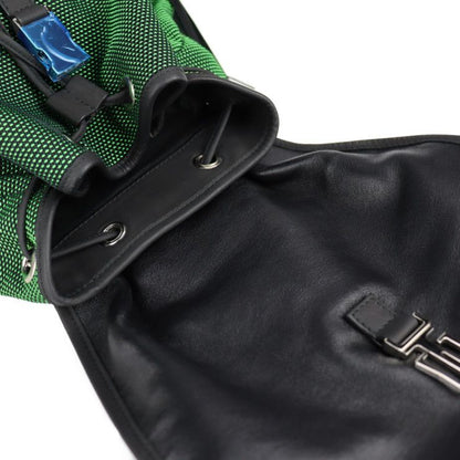 Balenciaga Traveler S Backpack Daypack 382830 Nylon Leather Green Black