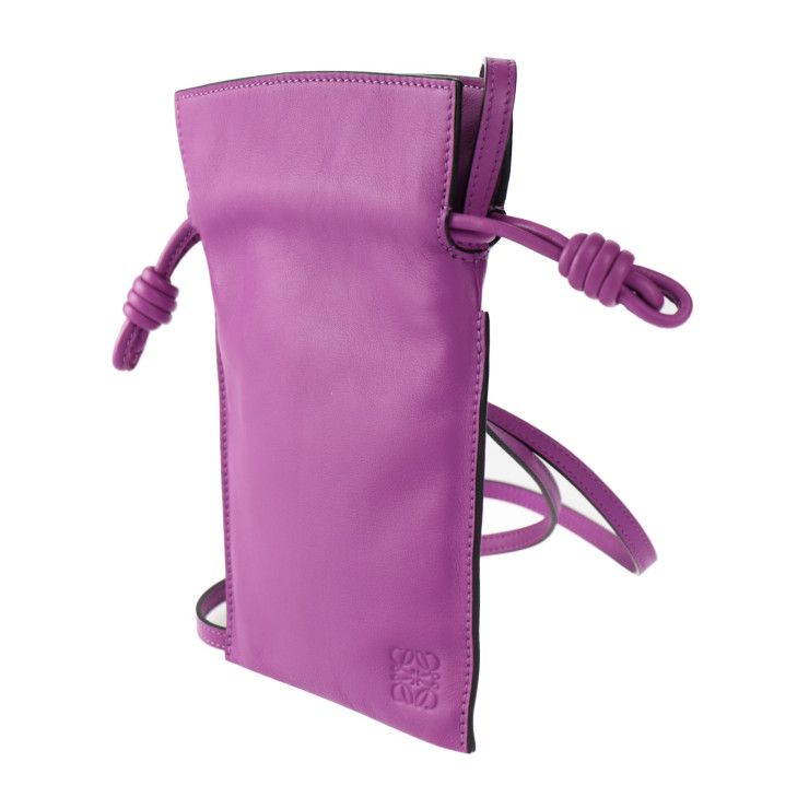 Loewe Flamenco Pocket Shoulder Bag A411f10x01 Nappa Leather Purple Drawstring