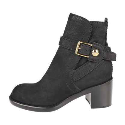 Louis Vuitton Ankle Boots - Leather Black Gold Hardware Short Boots Belt Vuitton