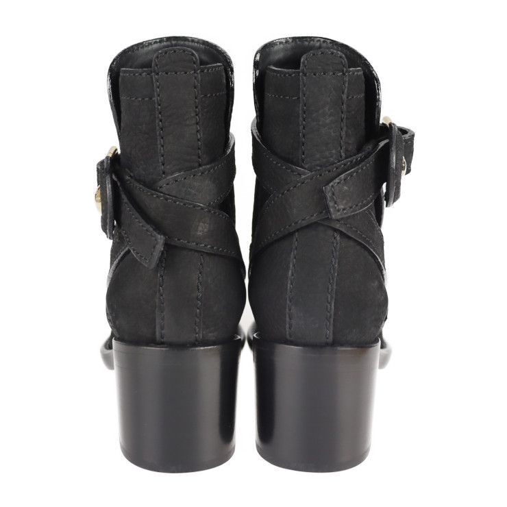 Louis Vuitton Ankle Boots - Leather Black Gold Hardware Short Boots Belt Vuitton