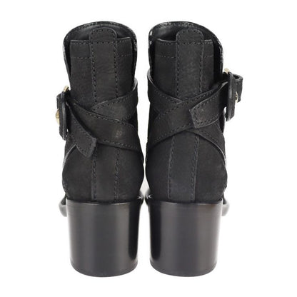Louis Vuitton Ankle Boots - Leather Black Gold Hardware Short Boots Belt Vuitton