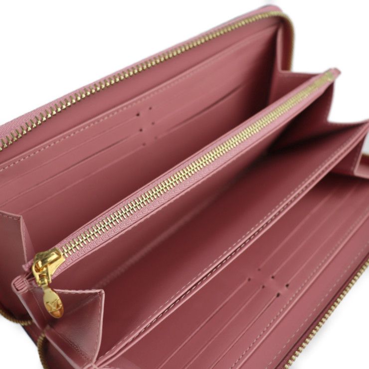 Louis Vuitton Zippy Wallet Long Wallet M90474 Patent Leather Rose Blush Pink