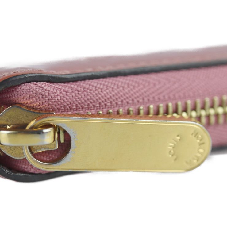 Louis Vuitton Zippy Wallet Long Wallet M90474 Patent Leather Rose Blush Pink