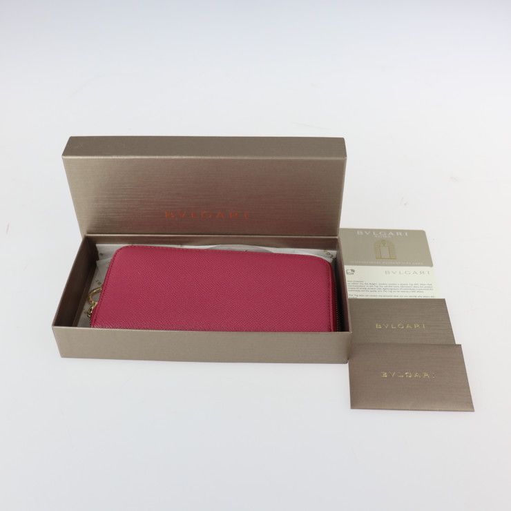 Bvlgari Bulgari Long Wallet 286311 Leather Heather Amethyst Pinkish Gold