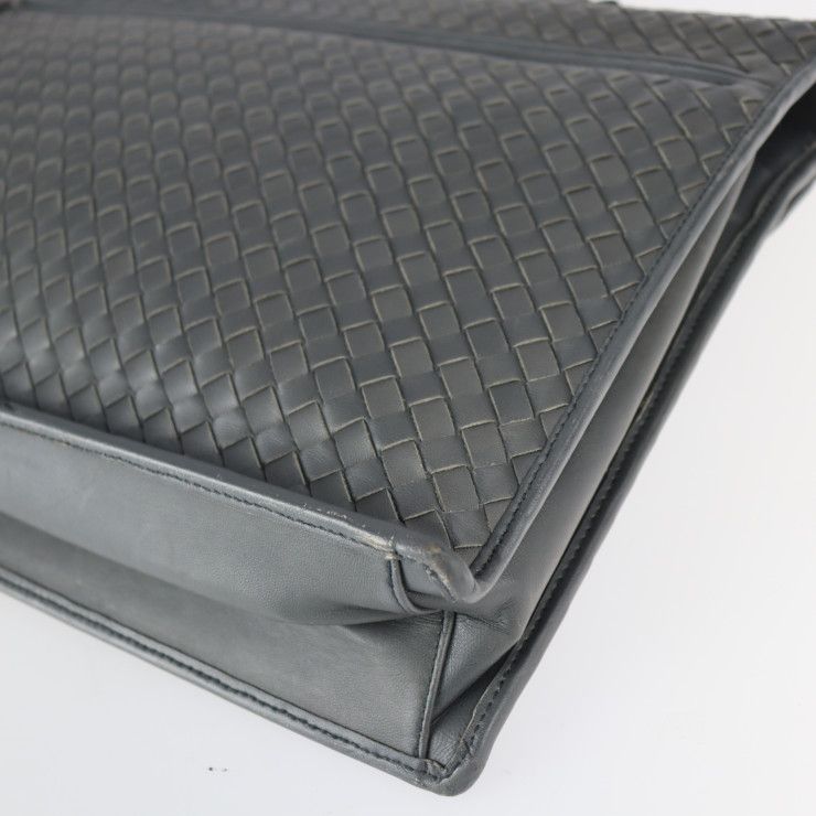 Bottega Veneta Bottega Veneta Business Bag 170238 Leather Gray Intrecciato