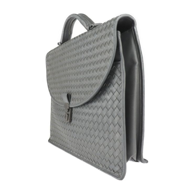 Bottega Veneta Bottega Veneta Business Bag 170238 Leather Gray Intrecciato