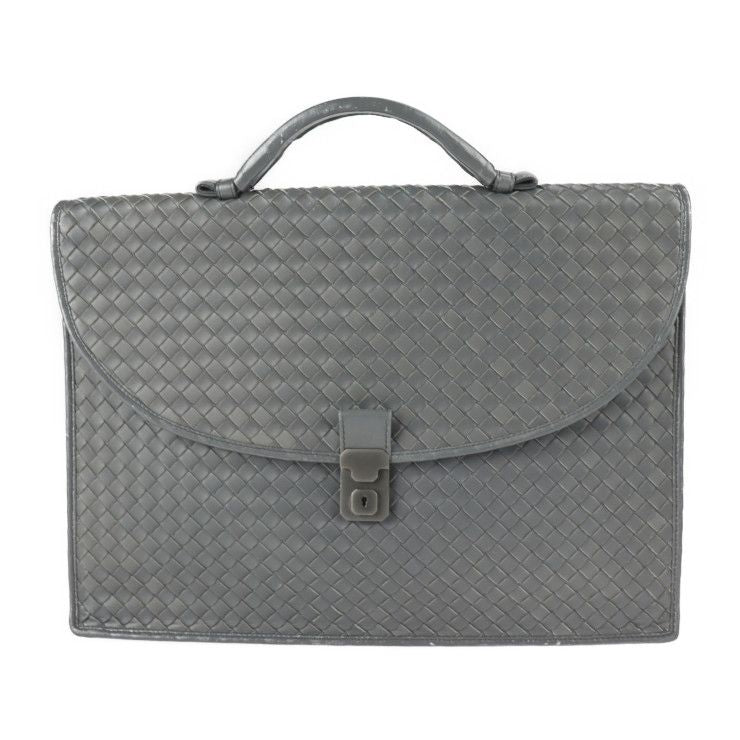 Bottega Veneta Bottega Veneta Business Bag 170238 Leather Gray Intrecciato