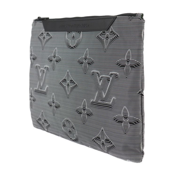 Louis Vuitton Pochette Reversible Second Bag M68777 Nylon Leather Black X White