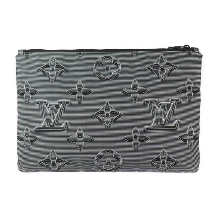 Louis Vuitton Pochette Reversible Second Bag M68777 Nylon Leather Black X White