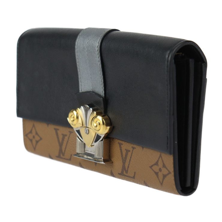 Louis Vuitton Portefeuille Sarah Long Wallet M64488 PVC Calf Leather Brown