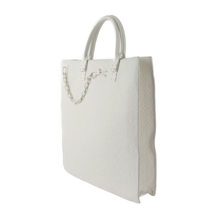 Louis Vuitton Sac Pla Virgil Abloh Tote Bag M53265 Taurillon Leather White