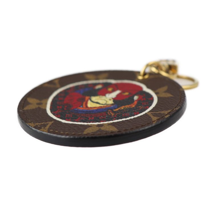 Louis Vuitton Porte Cles Illustre Key Holder Mp1949 PVC Leather Brown Red Gold