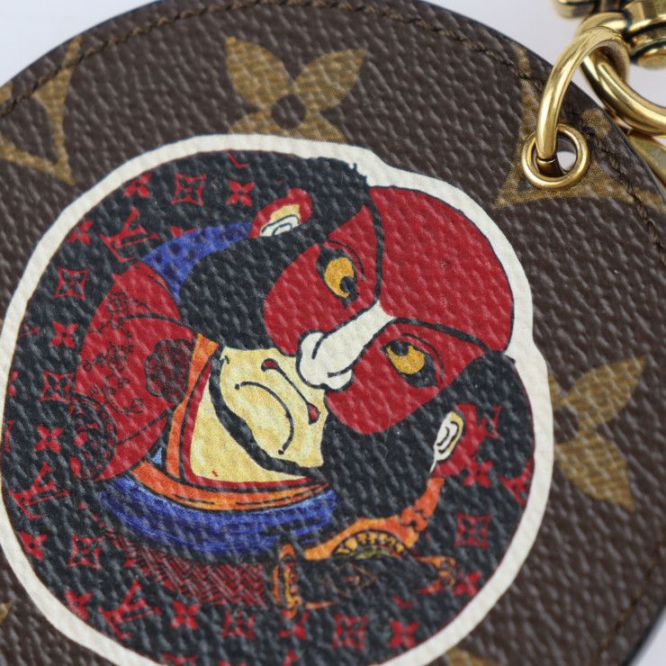 Louis Vuitton Porte Cles Illustre Key Holder Mp1949 PVC Leather Brown Red Gold