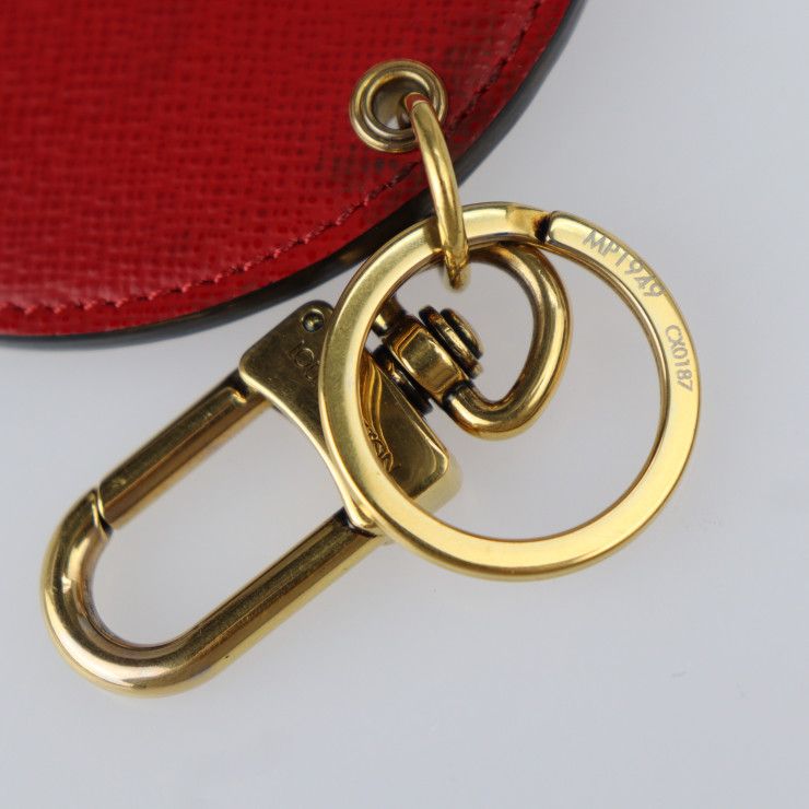 Louis Vuitton Porte Cles Illustre Key Holder Mp1949 PVC Leather Brown Red Gold