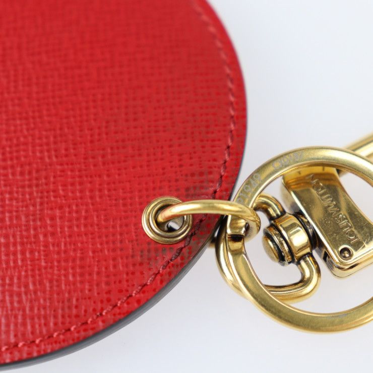 Louis Vuitton Porte Cles Illustre Key Holder Mp1949 PVC Leather Brown Red Gold