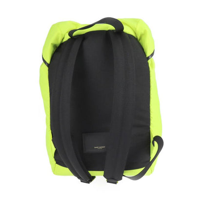Saint Laurent Paris Moon Backpack Daypack 342609 Nylon Leather Neon Yellow