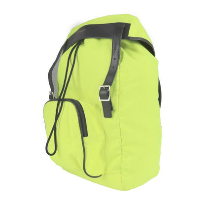 Saint Laurent Paris Moon Backpack Daypack 342609 Nylon Leather Neon Yellow