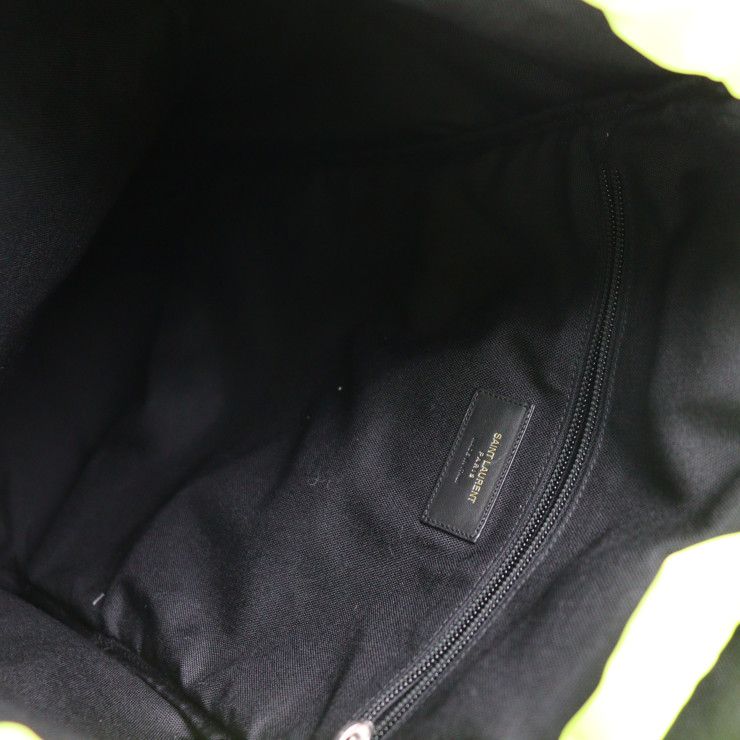 Saint Laurent Paris Moon Backpack Daypack 342609 Nylon Leather Neon Yellow