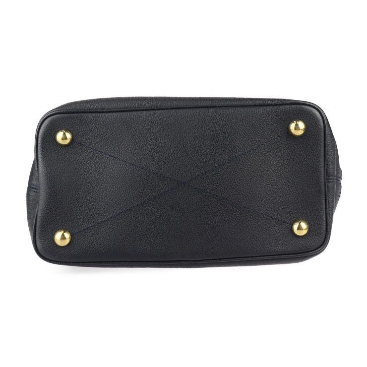 Louis Vuitton Citadines PM Tote Bag M40517 Leather Black Gold Hardware Monogram