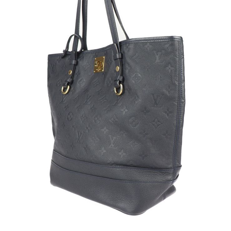 Louis Vuitton Citadines PM Tote Bag M40517 Leather Black Gold Hardware Monogram