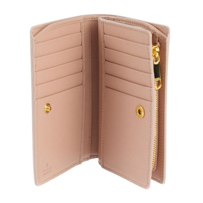 Gucci Script Zip Around Wallet Bifold Wallet 772640 Leather Pink Gold Hardware