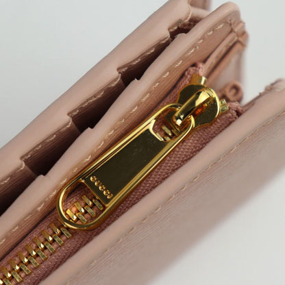 Gucci Script Zip Around Wallet Bifold Wallet 772640 Leather Pink Gold Hardware