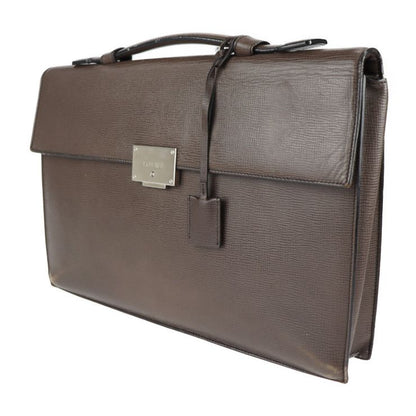 Loewe Briefcase Business Bag Leather Brown Silver Hardware 2WAY Document Bag