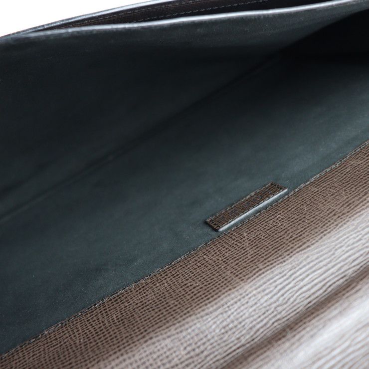 Loewe Briefcase Business Bag Leather Brown Silver Hardware 2WAY Document Bag