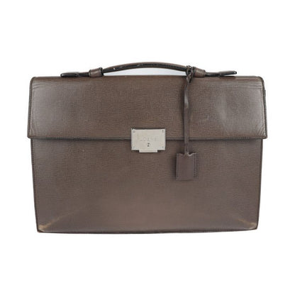 Loewe Briefcase Business Bag Leather Brown Silver Hardware 2WAY Document Bag