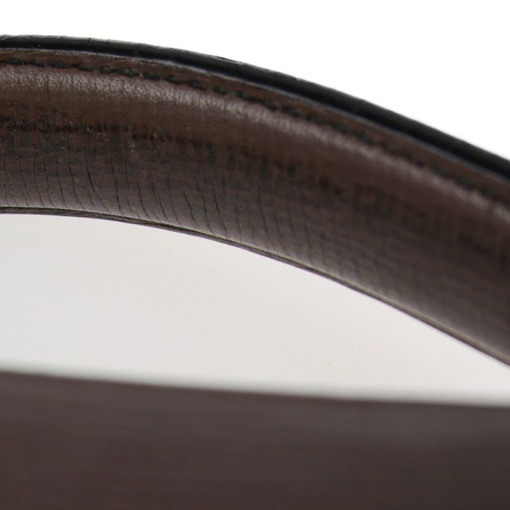 Loewe Briefcase Business Bag Leather Brown Silver Hardware 2WAY Document Bag