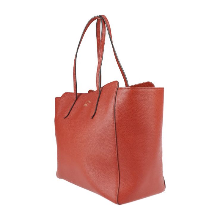 Gucci Swing Tote Bag 354397 Leather Red Gold Hardware Shoulder Bag Large