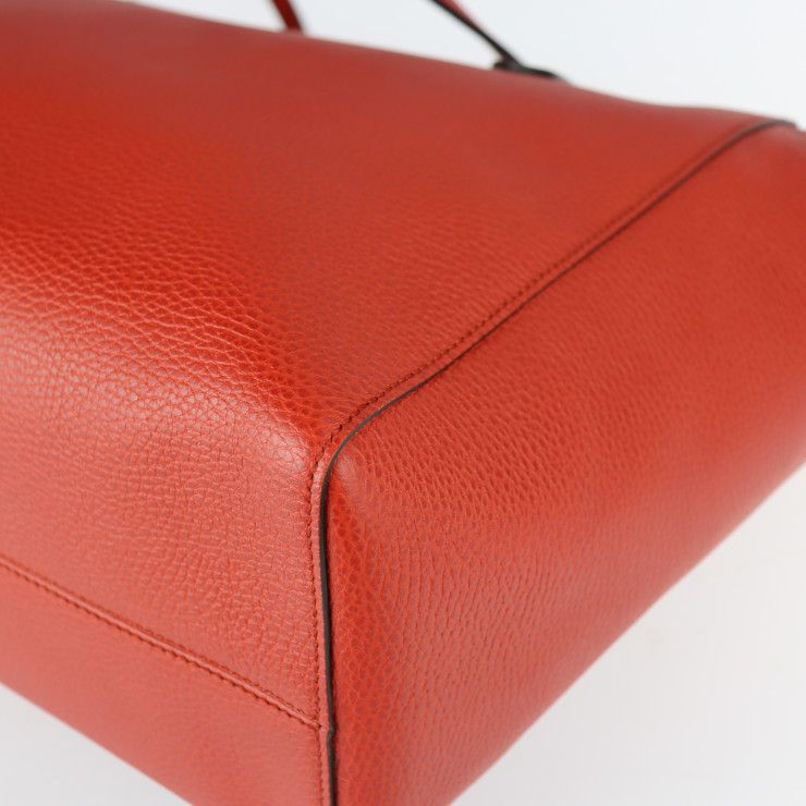 Gucci Swing Tote Bag 354397 Leather Red Gold Hardware Shoulder Bag Large