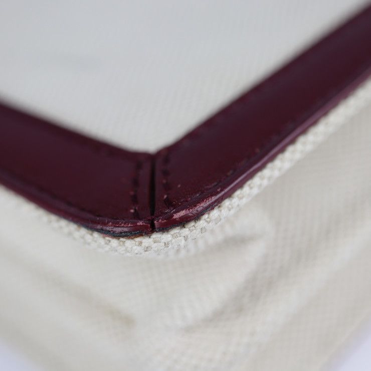 Balenciaga Shoulder Bag 390641 Canvas Leather Beige Bordeaux Navy Pochette