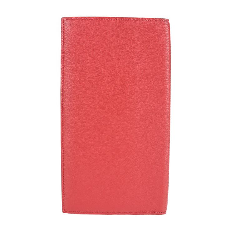 Hermes Long Wallet - Chvre Rouge Cazac Pink Evelyn Long Bifold Engraved ?P