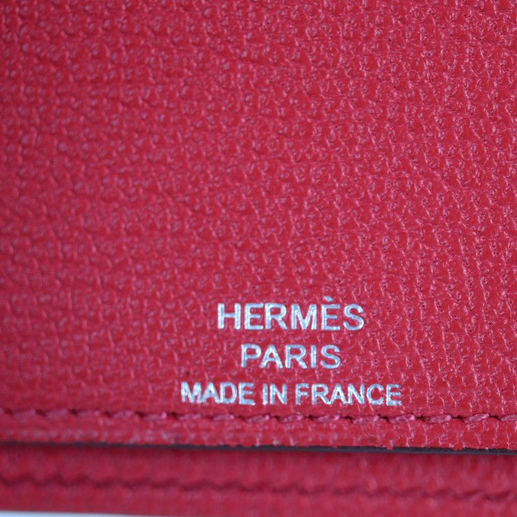 Hermes Long Wallet - Chvre Rouge Cazac Pink Evelyn Long Bifold Engraved ?P