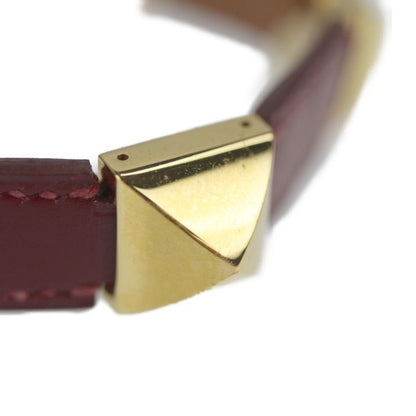 Hermes Bracelet Leather Red Gold Hardware Medallion Engraved V Gold Hardware