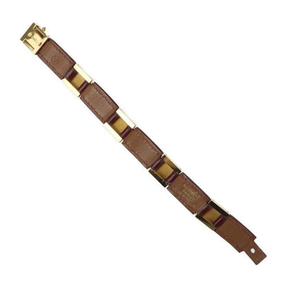 Hermes Bracelet Leather Red Gold Hardware Medallion Engraved V Gold Hardware